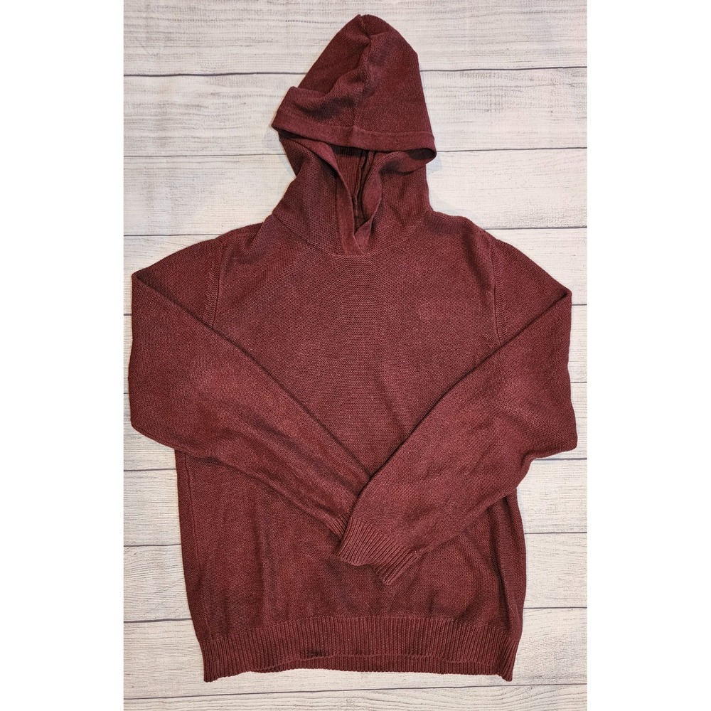 PrAna‎ North Loop Hoodie Mens Medium Red Cotton Knit Pullover Casual Loungewear